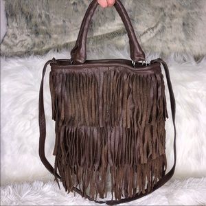 Genuine Leather Fringe Bag